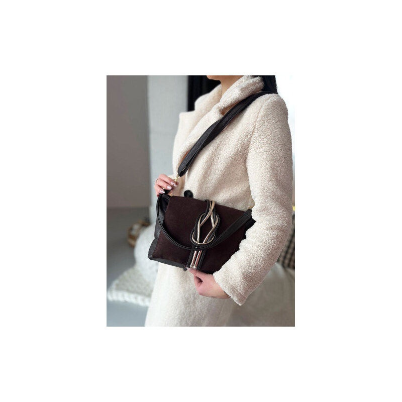 GROSSO Čokoládově hnědá kabelka přes rameno / crossbody 112232971