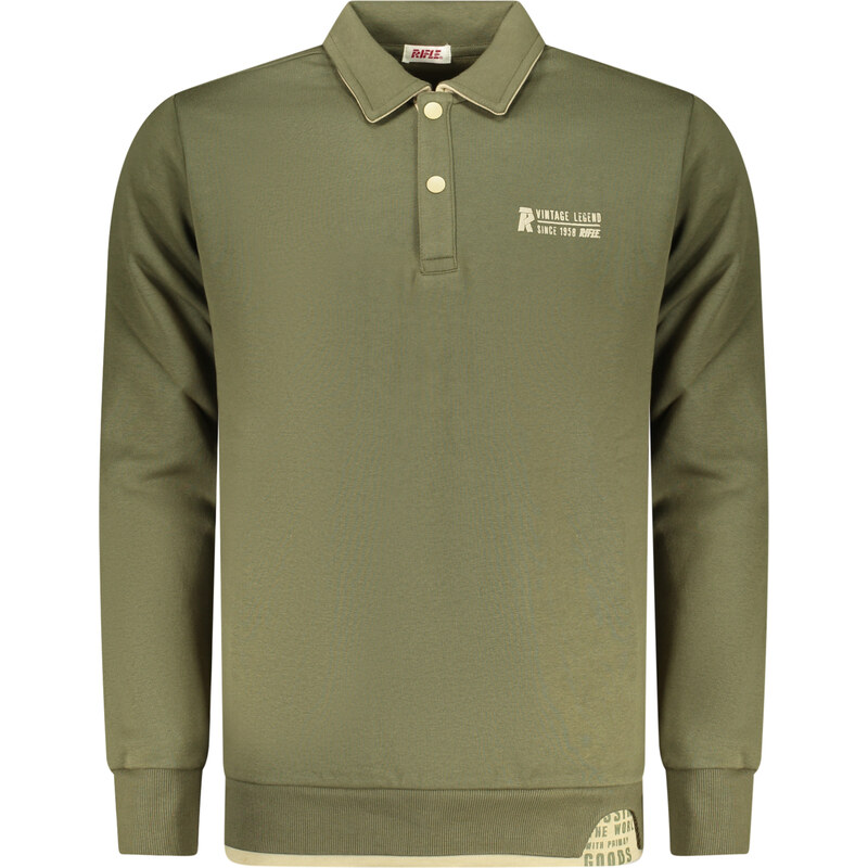 Rifle Pánské zelené polo s dlouhým rukávem