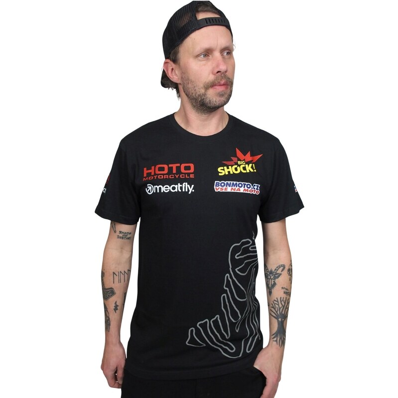 Meatfly pánské tričko Dakar Beduin Black | Černá | 100% bavlna
