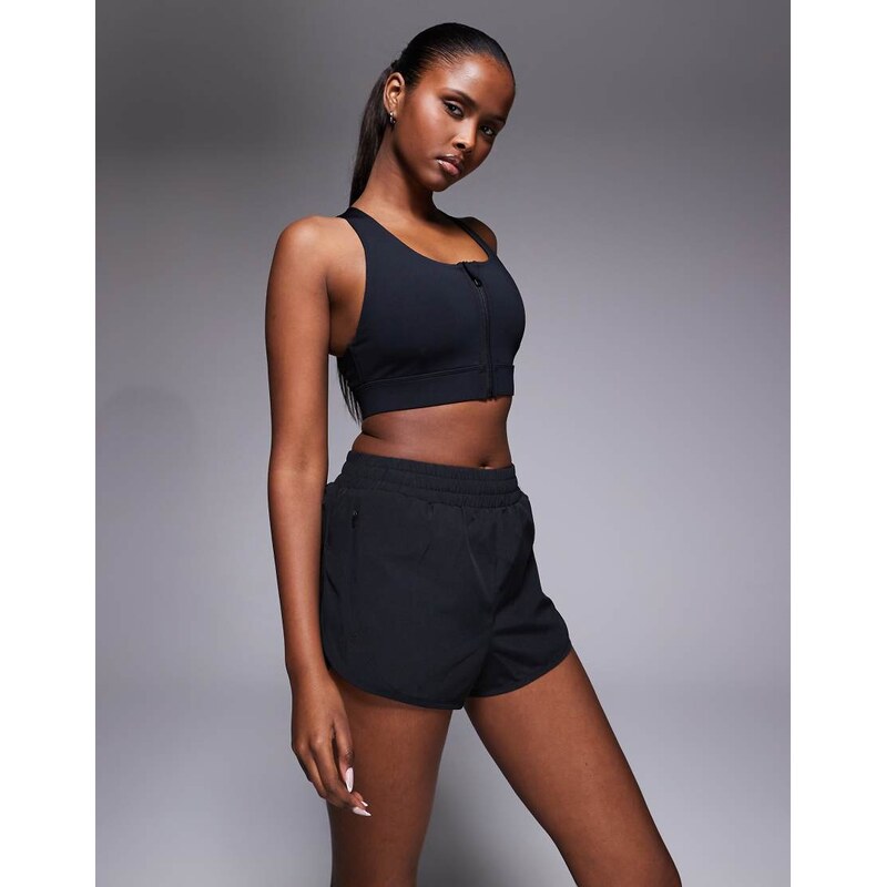 4505 Icon woven run short with zip pockets in black