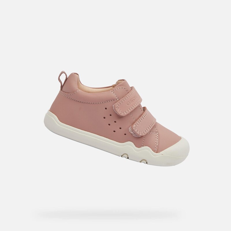 Starorůžové dívčí barefoot tenisky Geox Steppieup - Holky