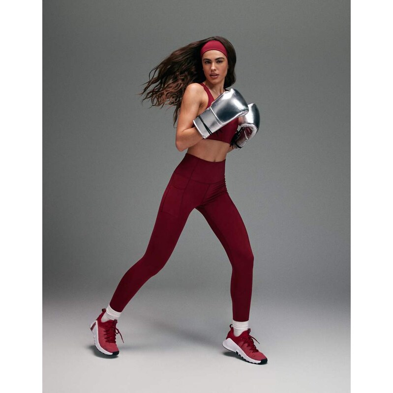 4505 active waist snatching high rise gym legging in cherry red 112247379