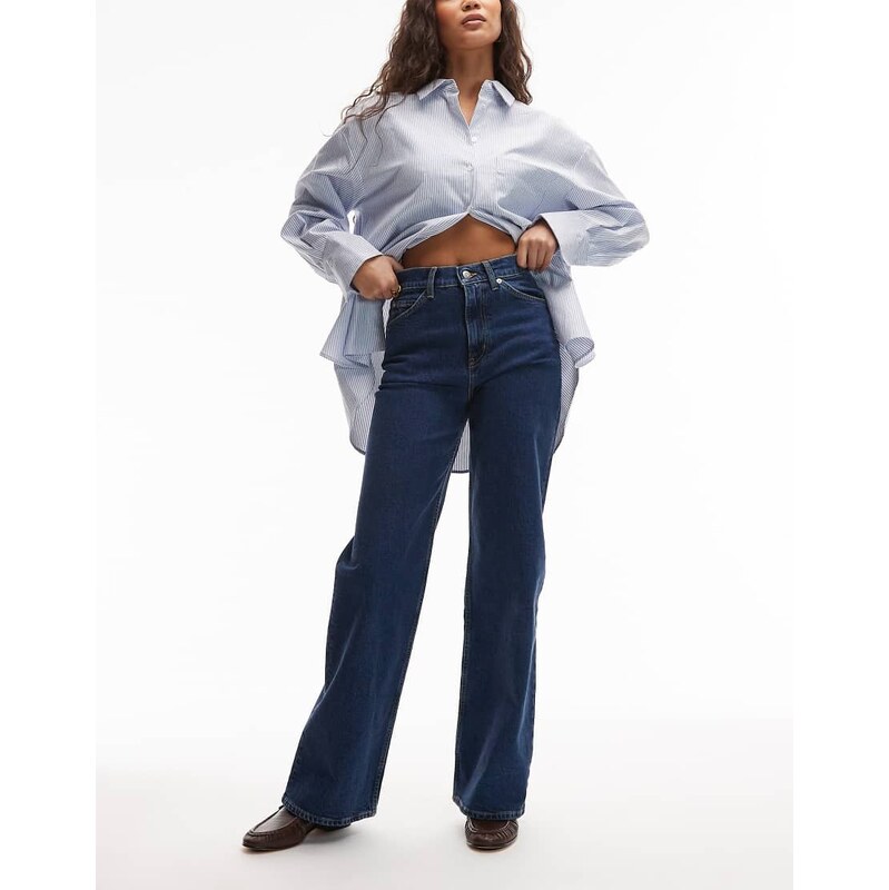 ARKET Lupine high rise wide leg jeans in mid wash blue 112247490