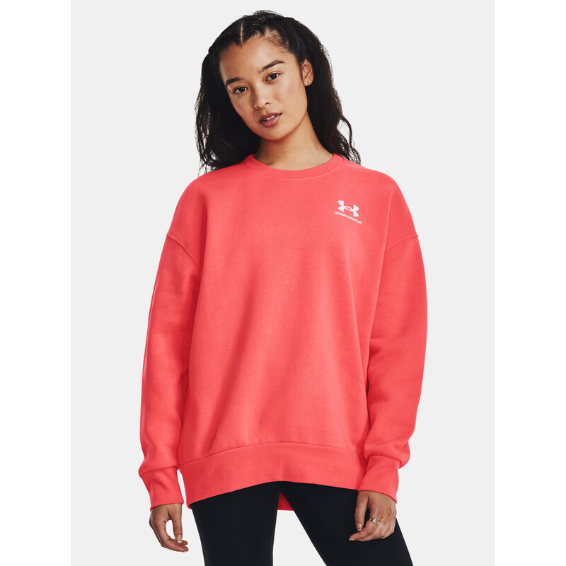 Under Armour MMikina Essential Flc OS Crew-RED - Dámské