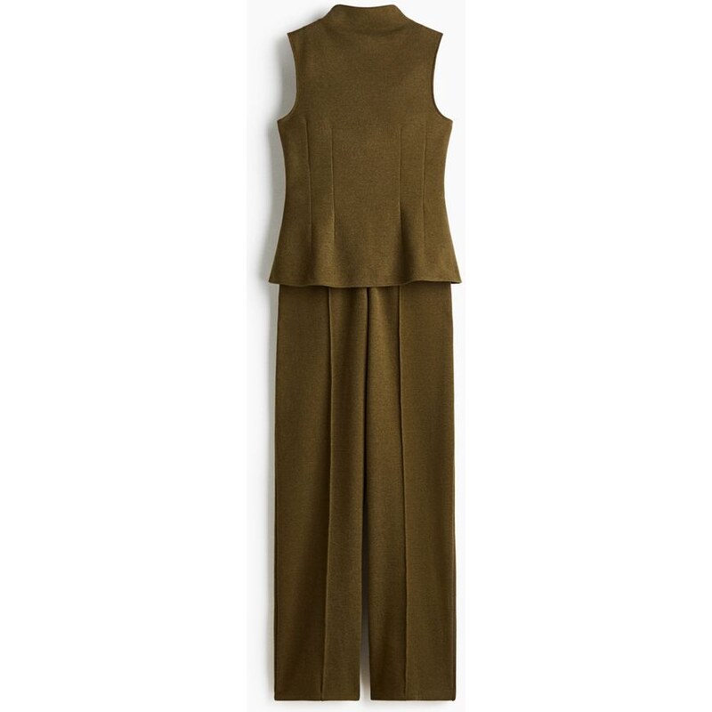 H&M - Dvoudílná pletená souprava - Olivově Zelená