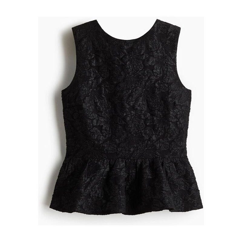 H&M - Top peplums mašlí - Černá