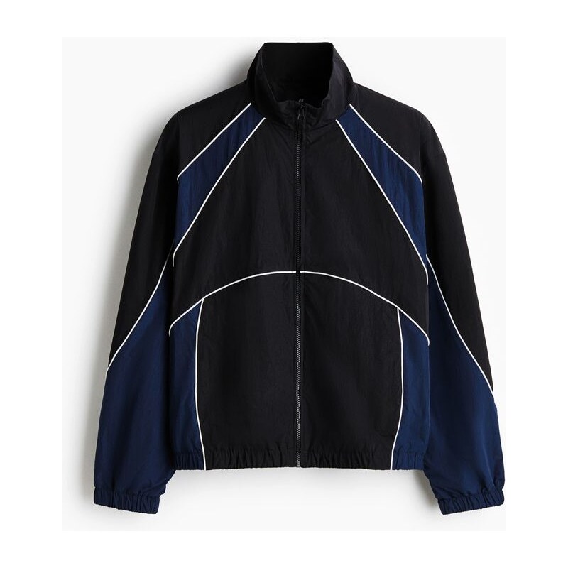 H&M - Sportovní bundas barevnými bloky - Černá/Barevný Blok
