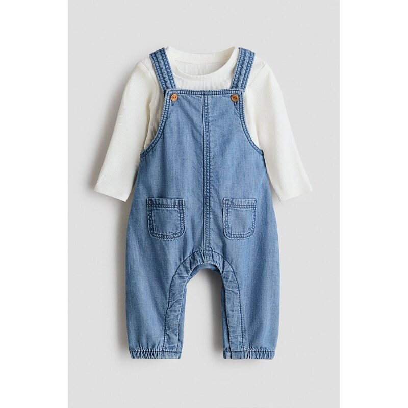 H&M - Dvoudílná bavlněná souprava - modrá 112248234