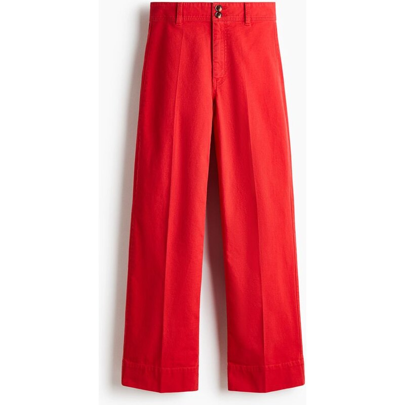 H&M - Plátěné kalhoty - Jasně Červená