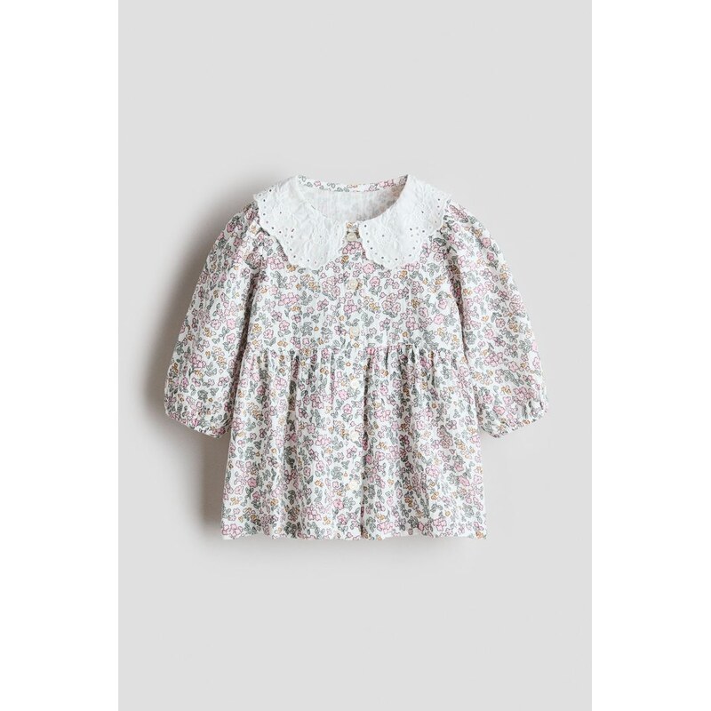 H&M - Košilové šaty - Bílá/Květiny