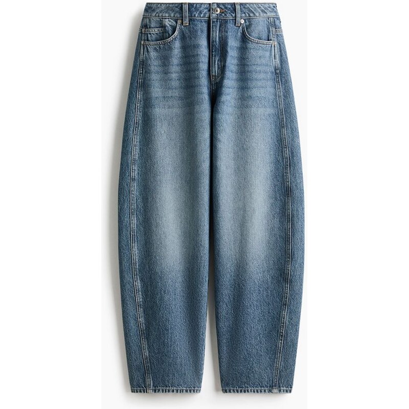 H&M - Barrel High Waist Jeans - Denim Blue