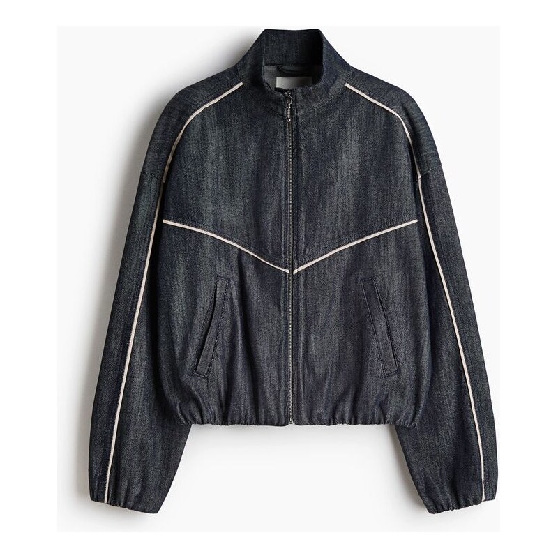 H&M - Oversized džínová bunda - Tmavý Denim Blue