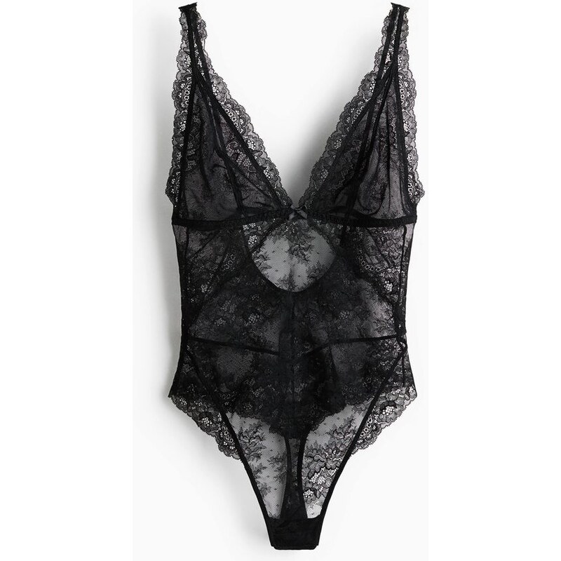 H&M - Krajkové body - černá 112248372
