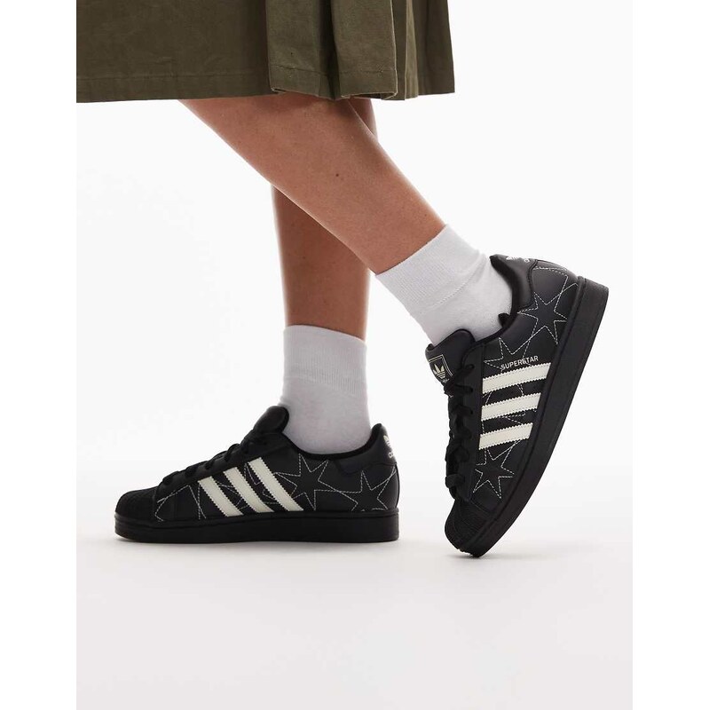adidas Originals Superstar II trainers with star stitch