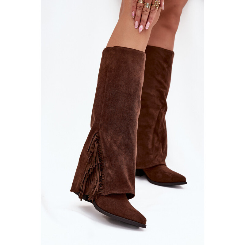 Kozačky na podpatku model 222537 Step in style
