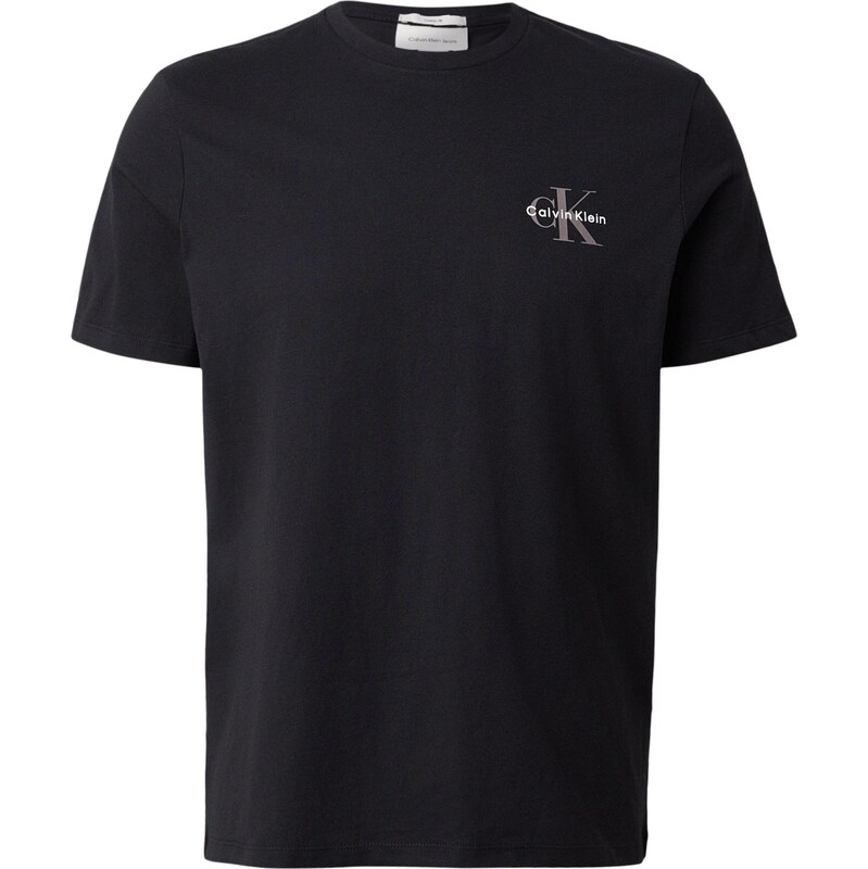 Calvin Klein Jeans Tričko šedobéžová / černá / barva bílé vlny