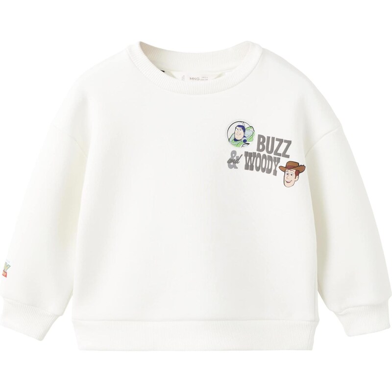 MANGO KIDS Mikina TOYWOODY azurová / hnědá / kiwi / offwhite