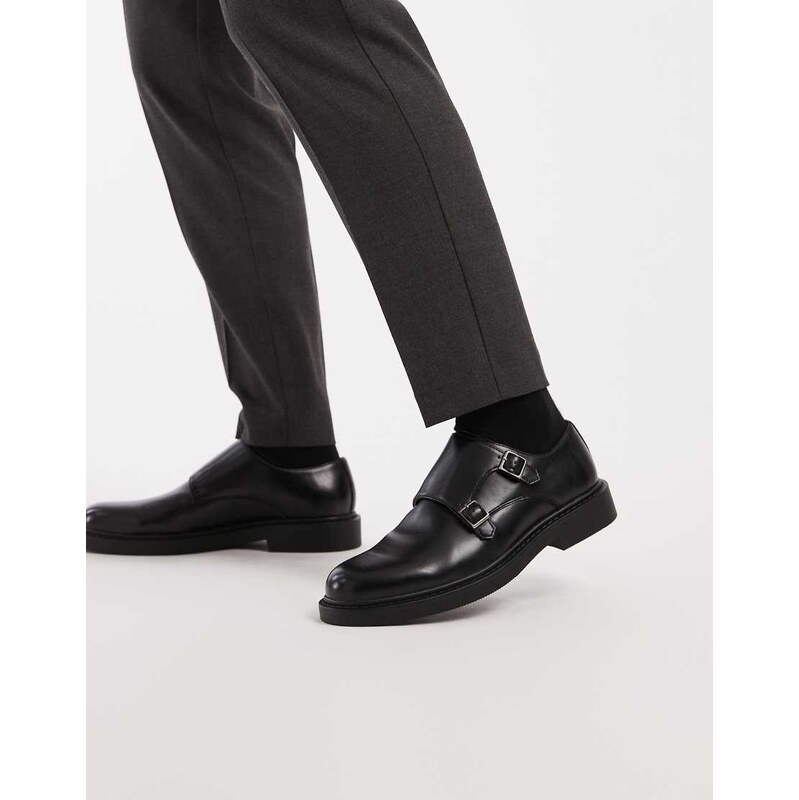 ASOS DESIGN monk shoes in black