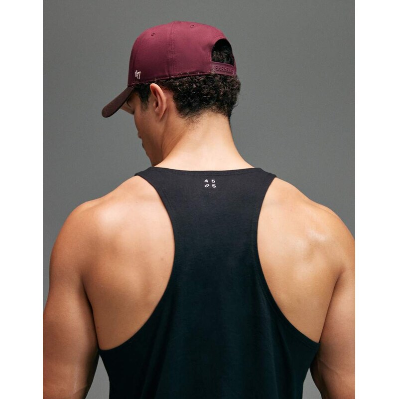 4505 Icon cotton stringer vest with quick dry finish in black 111338282