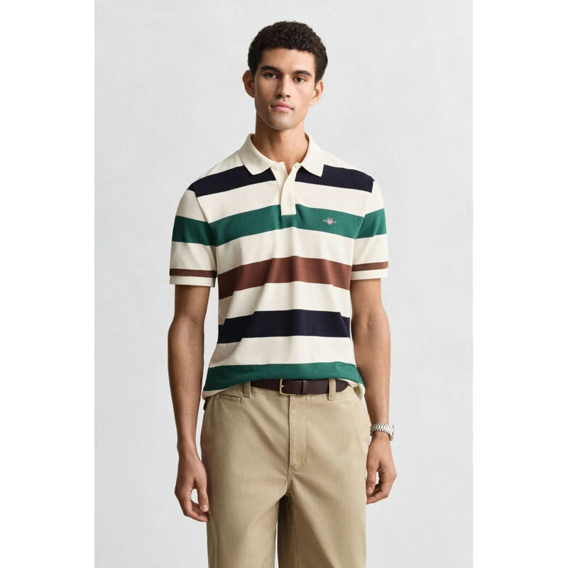 POLOKOŠILE GANT STRIPED SS POLO CREAM
