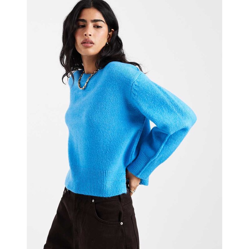 ASOS DESIGN boxy crew neck jumper with side split detail in bright 115520156