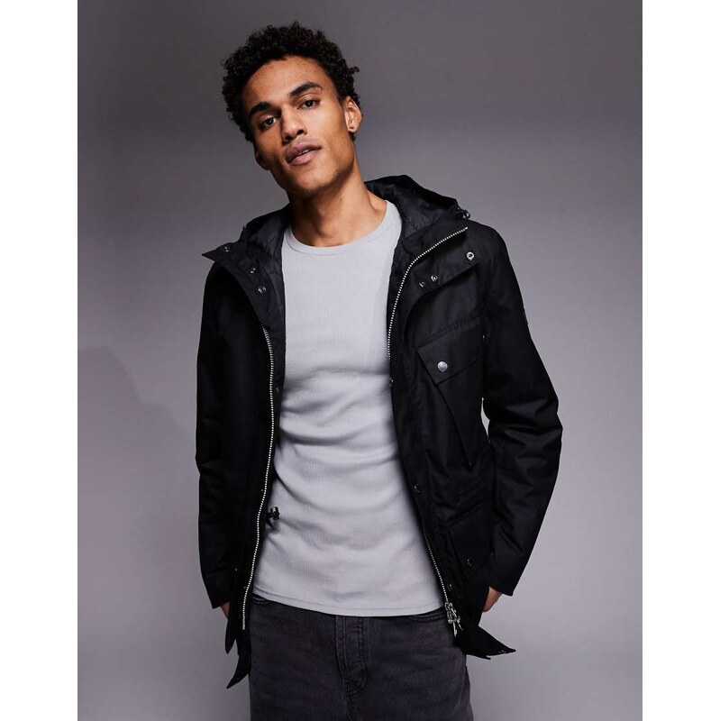Barbour International endley wax jacket in black 112544062