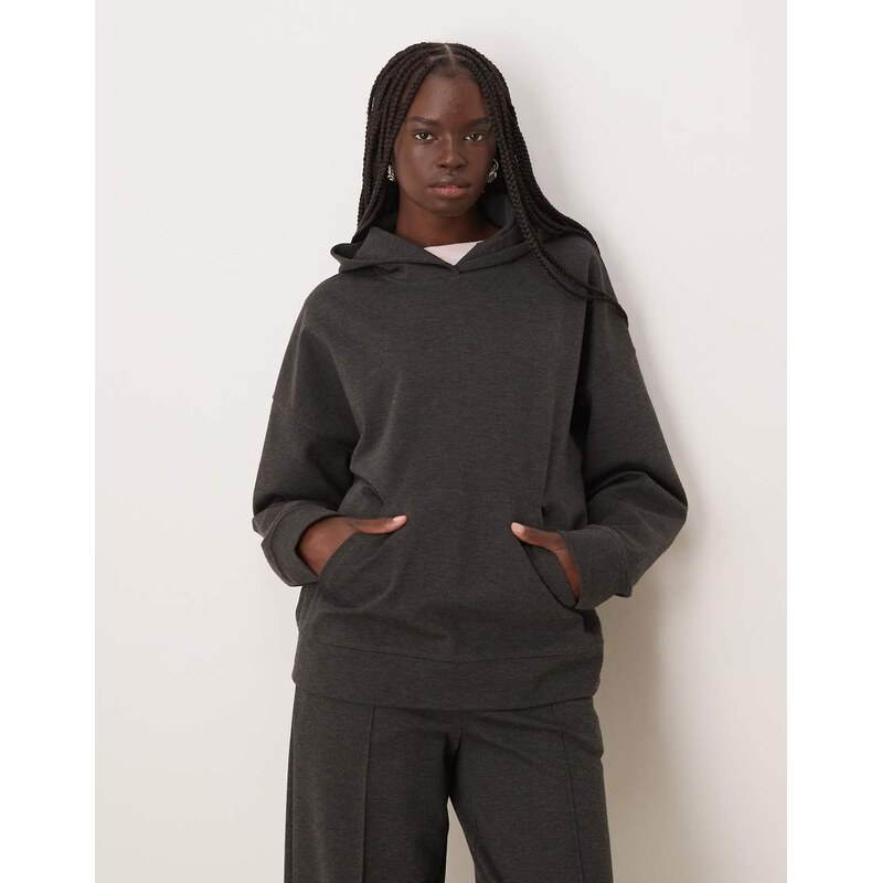 Mango Wasabi jersey hoodie co-ord in charcoal-Grey