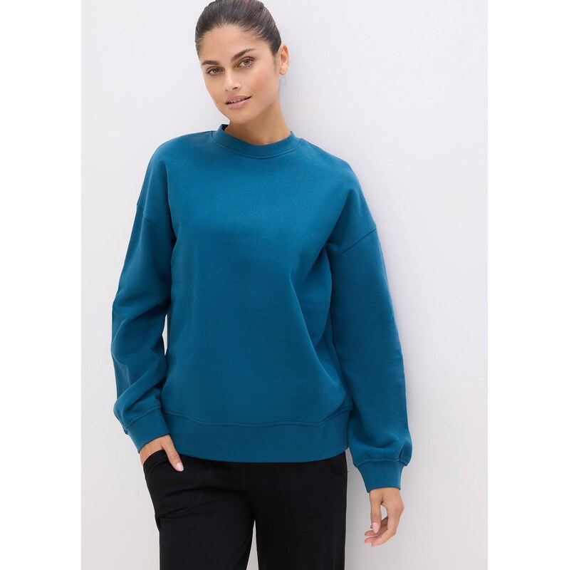 bonprix Oversize mikina z čisté bavlny modrá Žena