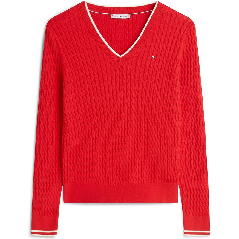 TOMMY HILFIGER Svetr červená / bílá