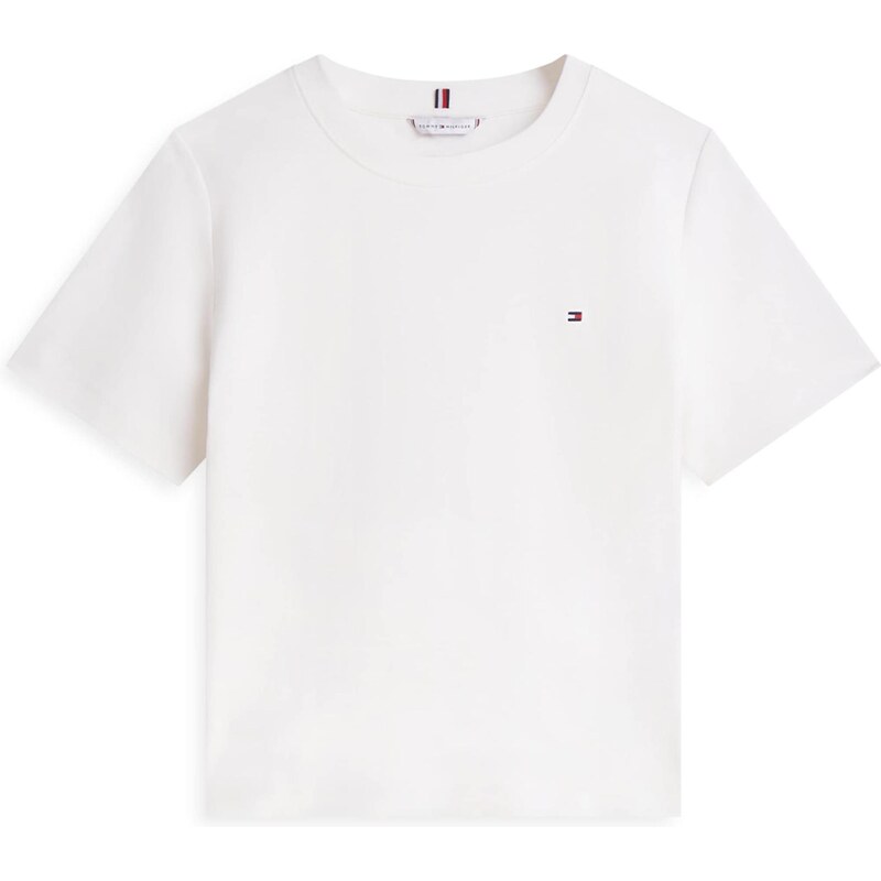 TOMMY HILFIGER Tričko Boxy Interlock bílá