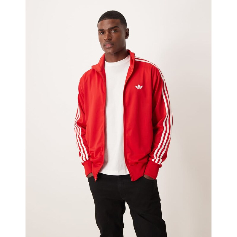 adidas Originals Firebird track top in red