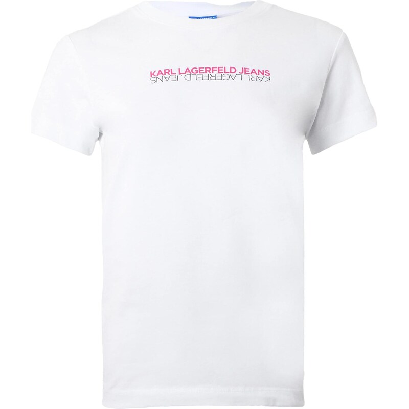 KARL LAGERFELD JEANS Tričko pink / černá / bílá