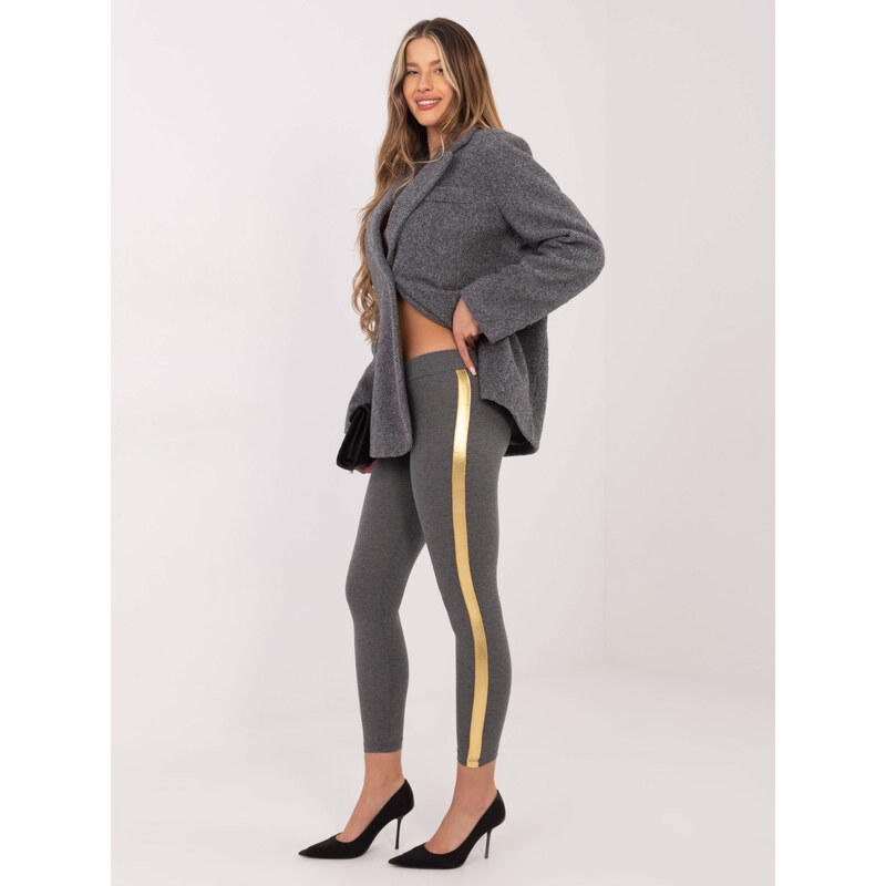 RUE PARIS Dámské tmavě šedé legíny -dark gray Šedá 52314841