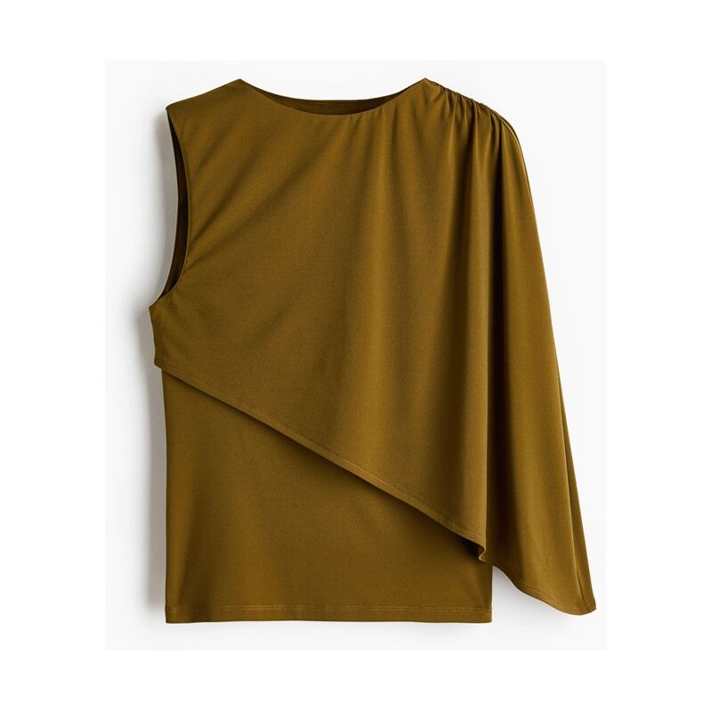 H&M - Tops pelerínkou - Tmavě Zelená Khaki