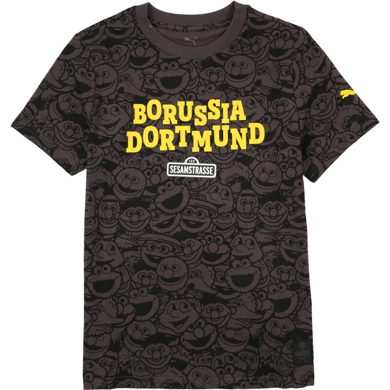 PUMA Tričko BVB x Sesame Street žlutá / antracitová / černá /