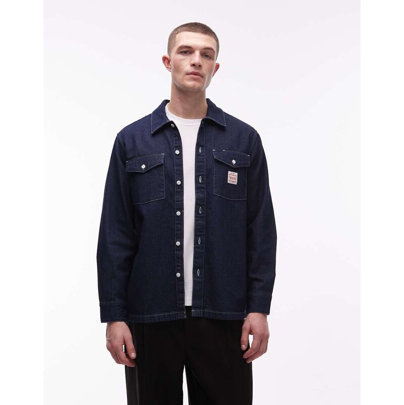 Levis Workwear denim overshirt in indigo-Navy