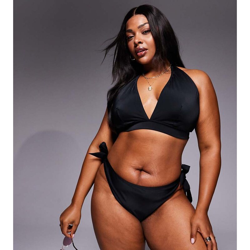 ASOS Curve ASOS DESIGN Curve Maya Leblon high leg tie side