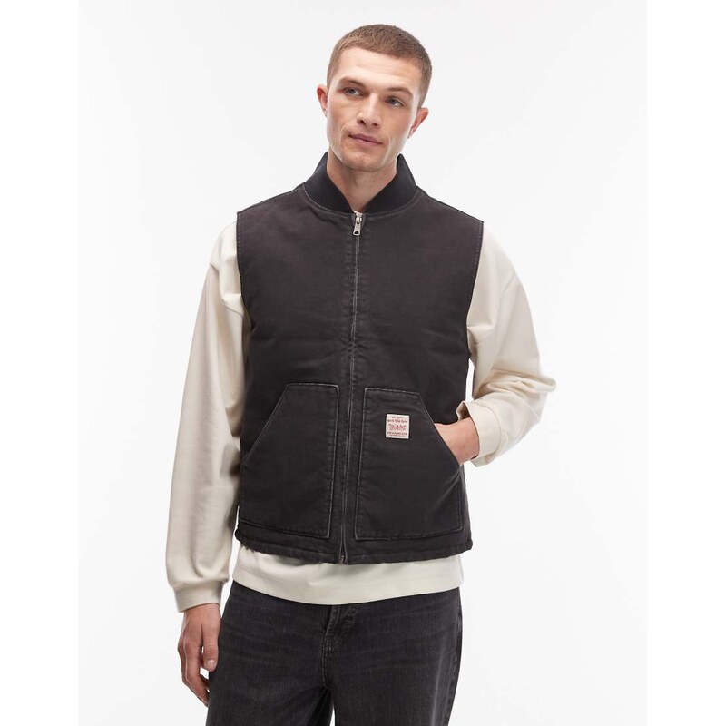 Levis Workwear Sansome padded canvas vest in black