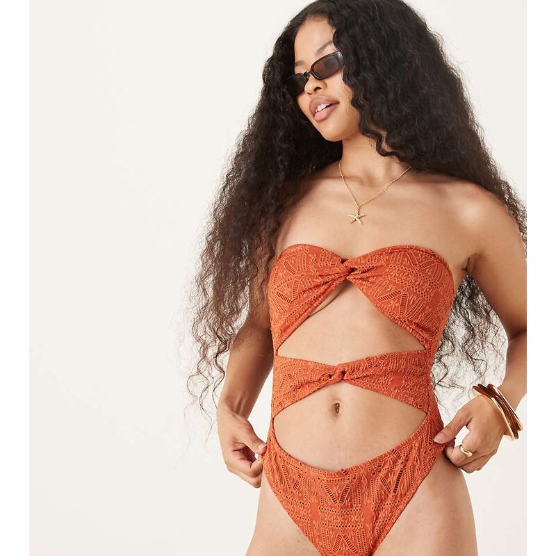 ASOS Petite ASOS DESIGN Petite Kyle broderie Brooke twist front 115516459