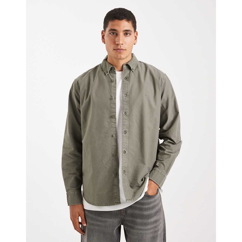 Levis authentic long sleeve shirt in khaki-Green