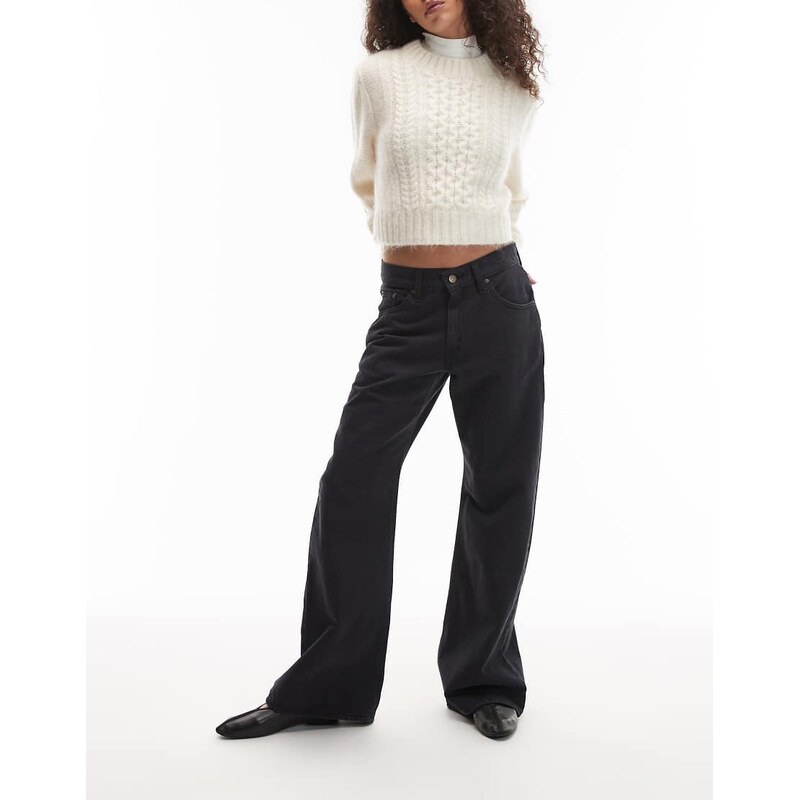 Levis loose bootcut jeans in washed black