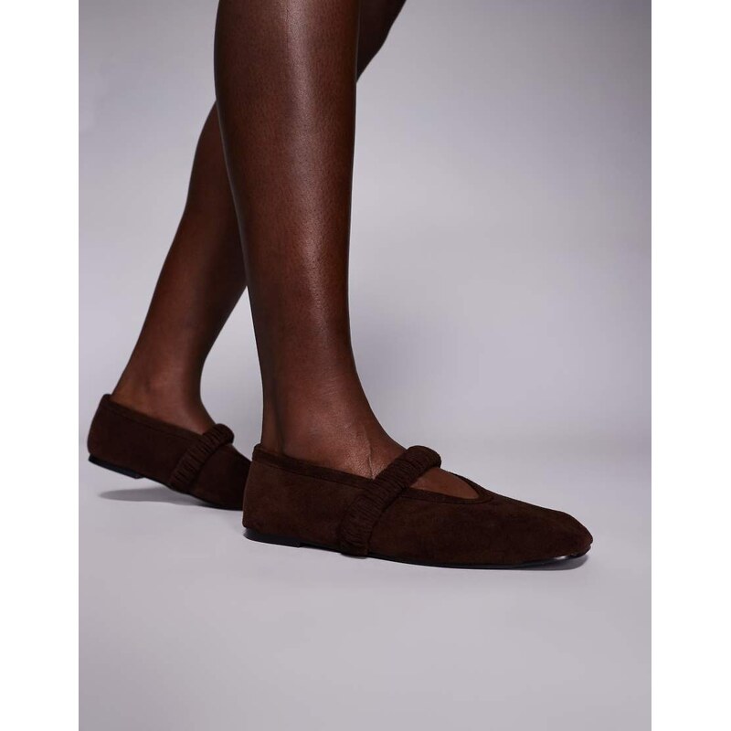 Public Desire Frida ballet flats in brown suedette 115516826