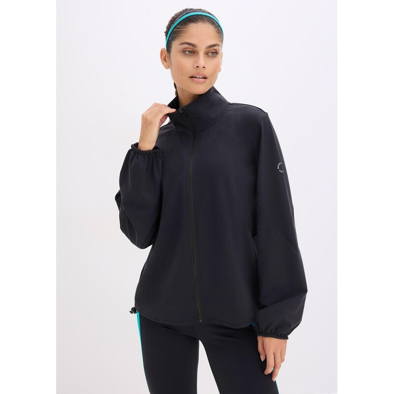 bonprix Oversize sportovní bunda ze stabilní pevné bavlny černá Žena 113330979
