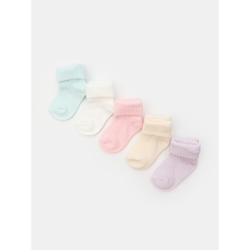 Sinsay - Žebrované kojenecké ponožky 5-pack - vícebarevná