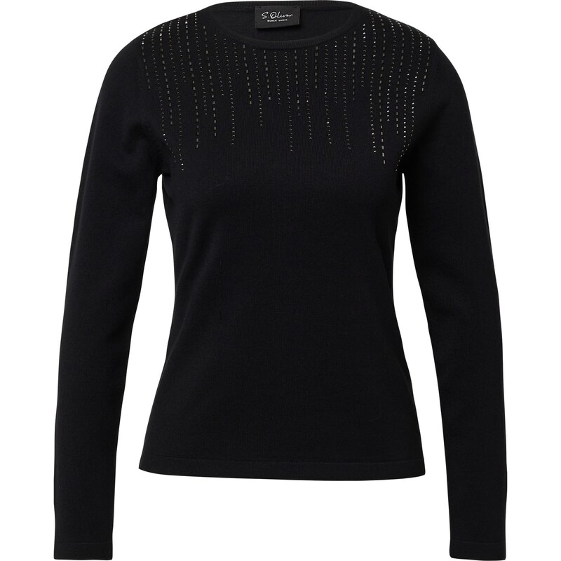 s.Oliver BLACK LABEL Svetr černá / stříbrná