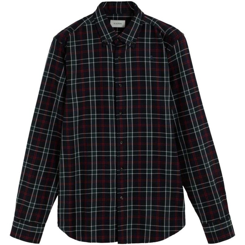 Scalpers Košile Tartan zelená / khaki / červená / bílá