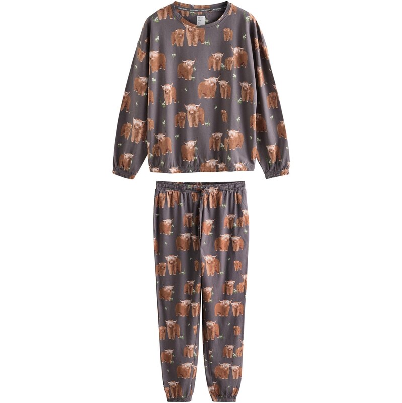 Next Pyžamo hnědá / barvy bláta / zelená / offwhite