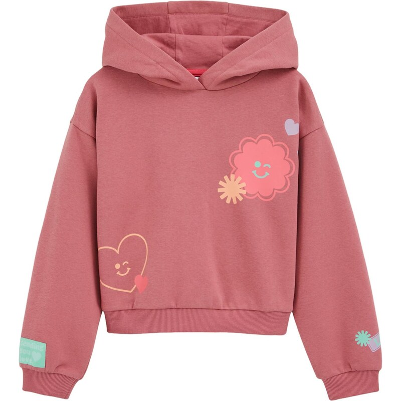 WE Fashion Mikina aqua modrá / žlutá / pink / starorůžová
