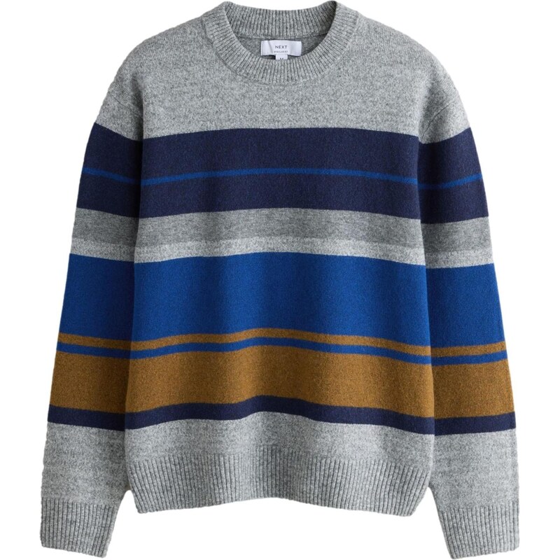 Next Svetr modrá / noční modrá / hnědý melír / šedý melír