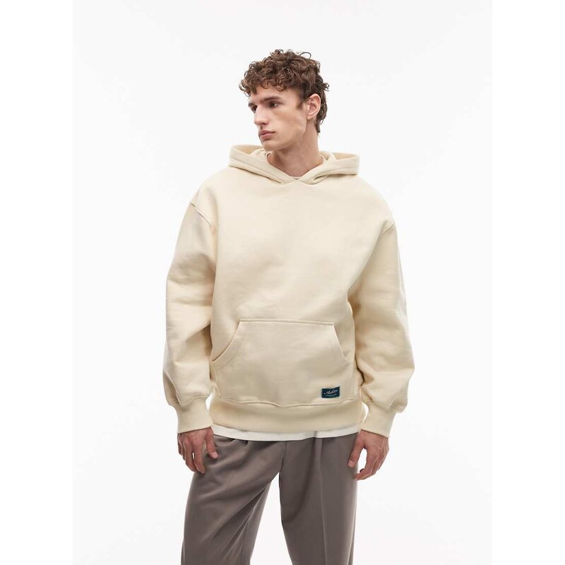 ASOS DESIGN oversized heavyweight 400gsm hoodie with woven badge